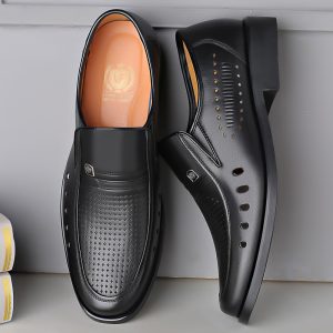 Breathable Leather Sandals Thin Hollow Soft Leather Men's Shoes