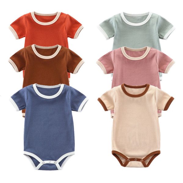 Summer Romper Baby Wrapping Clothes Pit Strip Ribbed Baby Onesie