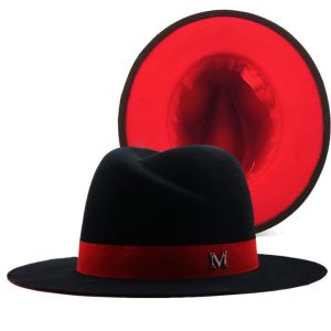 Black Top Hat European And American British Style All-Match Flat-Brimmed Jazz Hat Woolen Hat